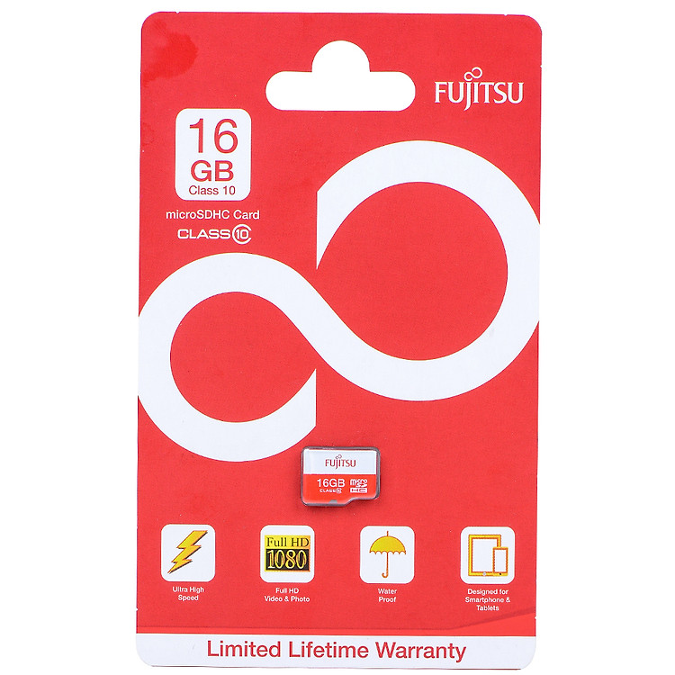Thẻ Nhớ MicroSD Fujitsu 16GB Class 10 - Hàng Chính Hãng