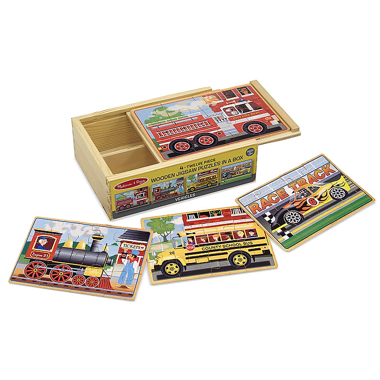 Đồ Chơi Gỗ Xếp Hình Melissa & Doug Các Loại Xe Công Cộng - MB3794