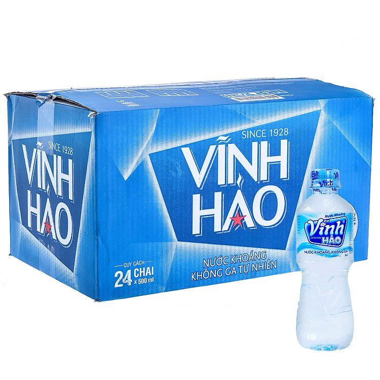 Thùng 24 Chai Nước Khoáng Vĩnh Hảo Chai 500ml