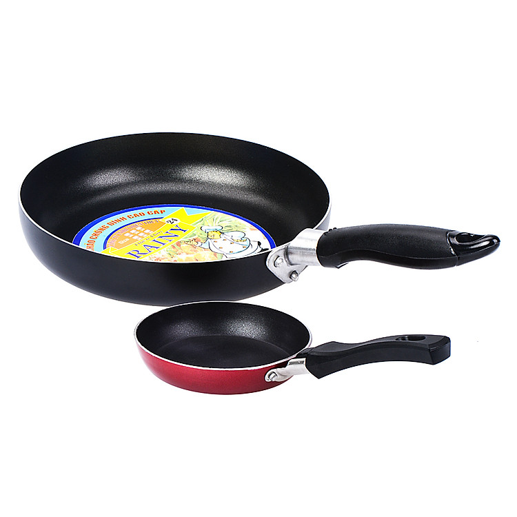 Combo 2 Chảo Trơn Chống Dính Rainy 12cm - 24cm