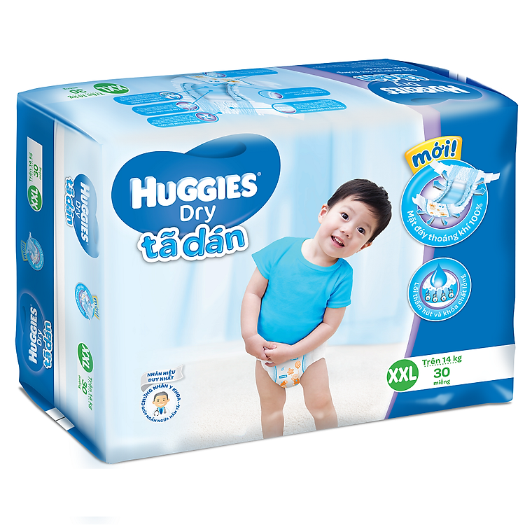Tã Dán Huggies Dry Gói Đại XXL30 (30 Miếng)