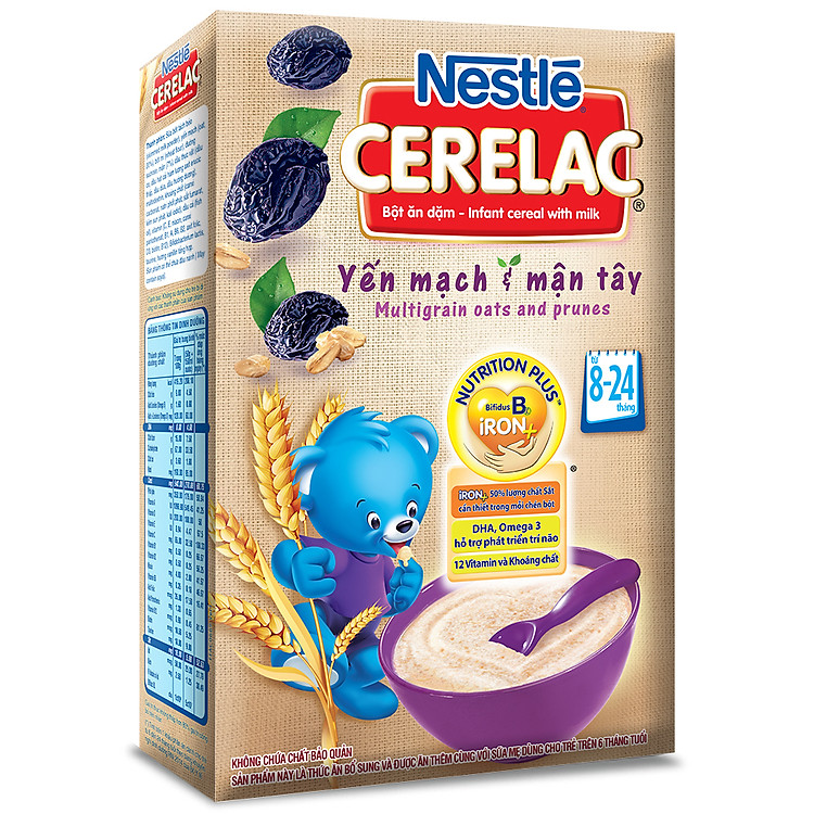 Bột Ăn Dặm Nestle Cerelac - Yến Mạch Và Mận Tây (200g)