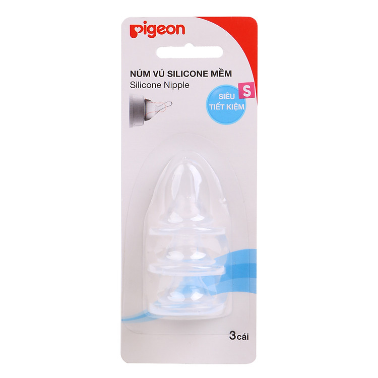Combo 3 Núm Ty Silicone Mềm Pigeon - S
