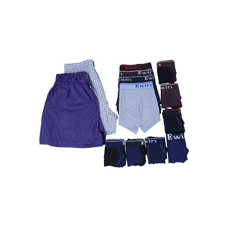 Combo Ewin EQ004: 6 Quần Lót Bikini + 4 Quần Boxer + 2 Quần Mặc Nhà Cho Nam