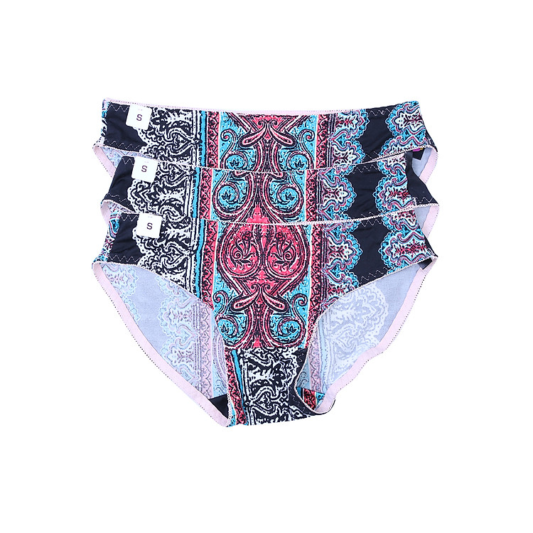 Combo 3 Quần Lót Nữ Bikini Hoạ Tiết iBasic V143 - Đen