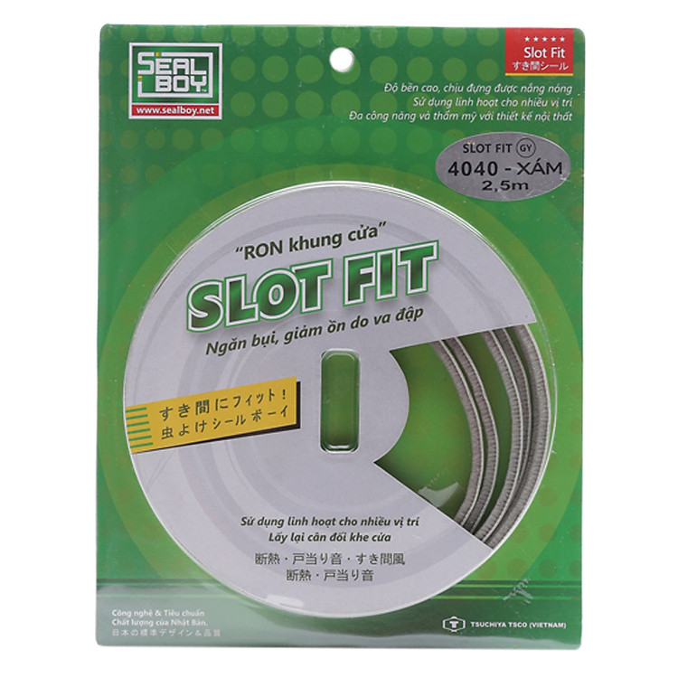 Miếng Dán Khe Cửa Đa Năng Sealboy Slot - Fit 4040 GY Màu Xám - 2.5M