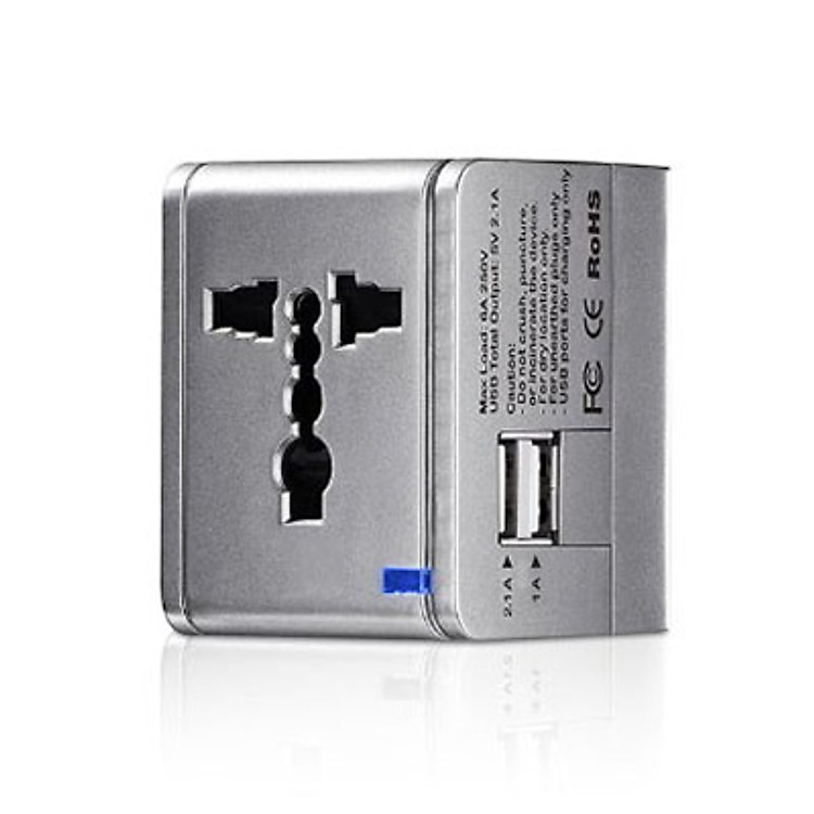 Adapter Sạc Dausen World Travel TR-EP005 2 Cổng USB - Hàng Chính Hãng