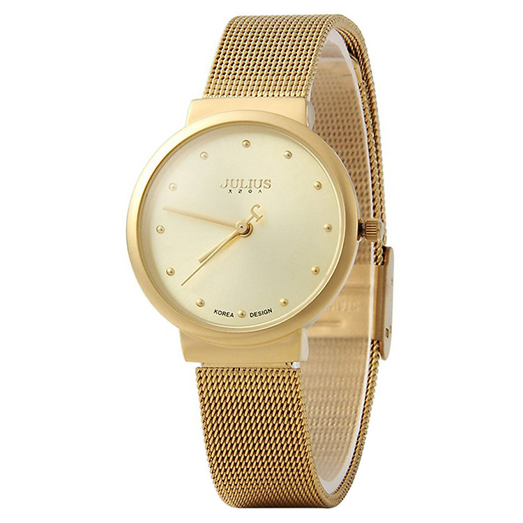 Đồng Hồ Nữ Dây Thép Không Gỉ Julius JA - 426 (30mm) - Mặt Hoàng Kim