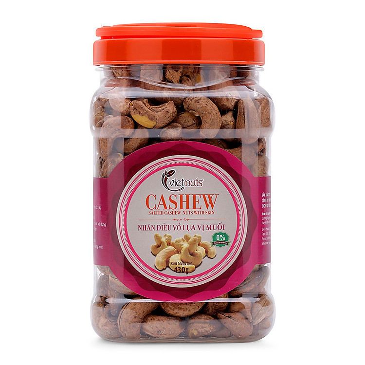 Nhân Điều Vỏ Lụa Vị Muối Vietnuts Hộp (430g) - HV011