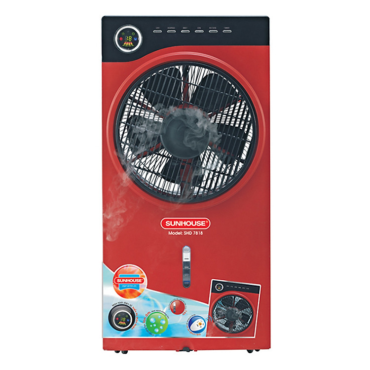 Quạt Phun Sương Sunhouse SHD7818 - Đỏ - Hàng chính hãng