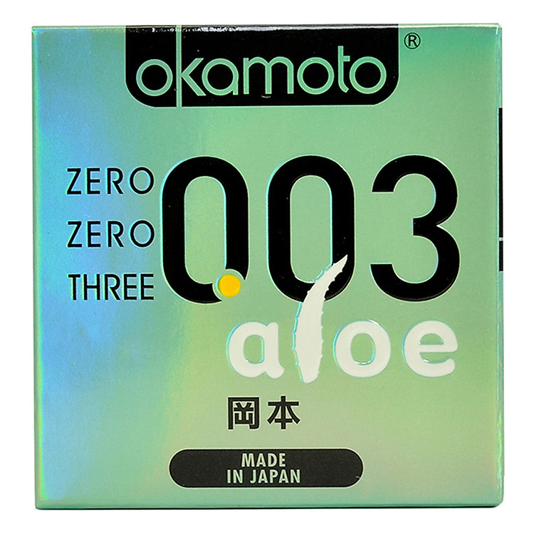 Bao Cao Su Okamoto 0.03 Aloe (Hộp 3 Gói)