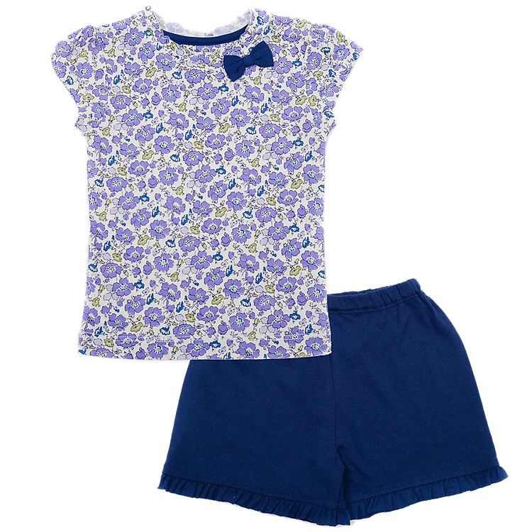 Bộ Đồ Bé Gái Cài Vai In Họa Tiết LullabyBaby L-NH03-15 46-2 - Xanh