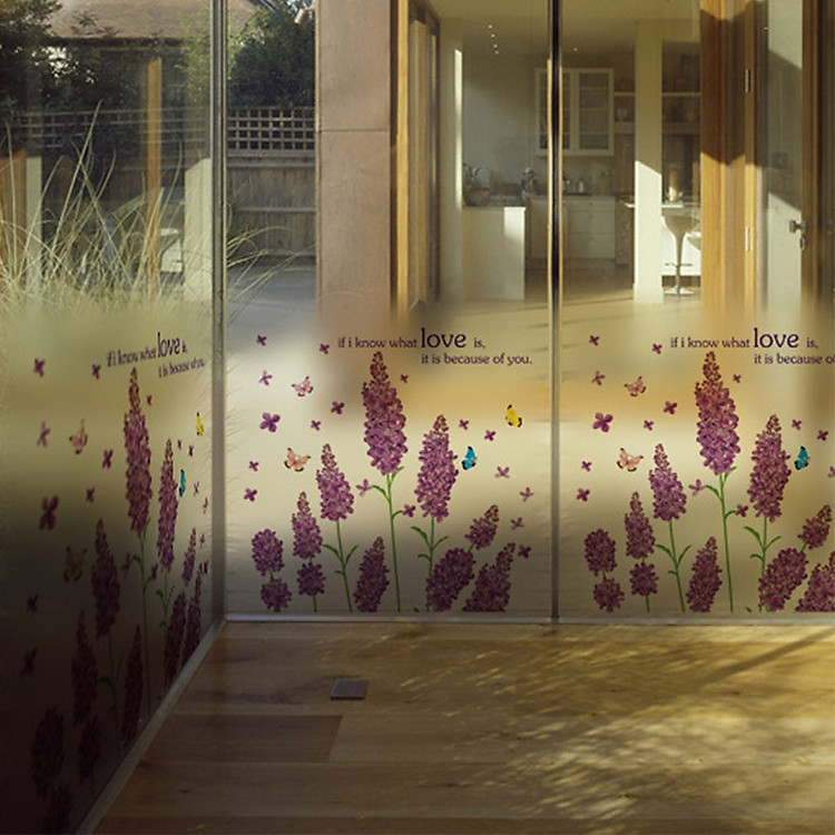 Decal Dán Kính Hoa Lavender Tím Lala Shop DC1760 (60 x 60 cm)