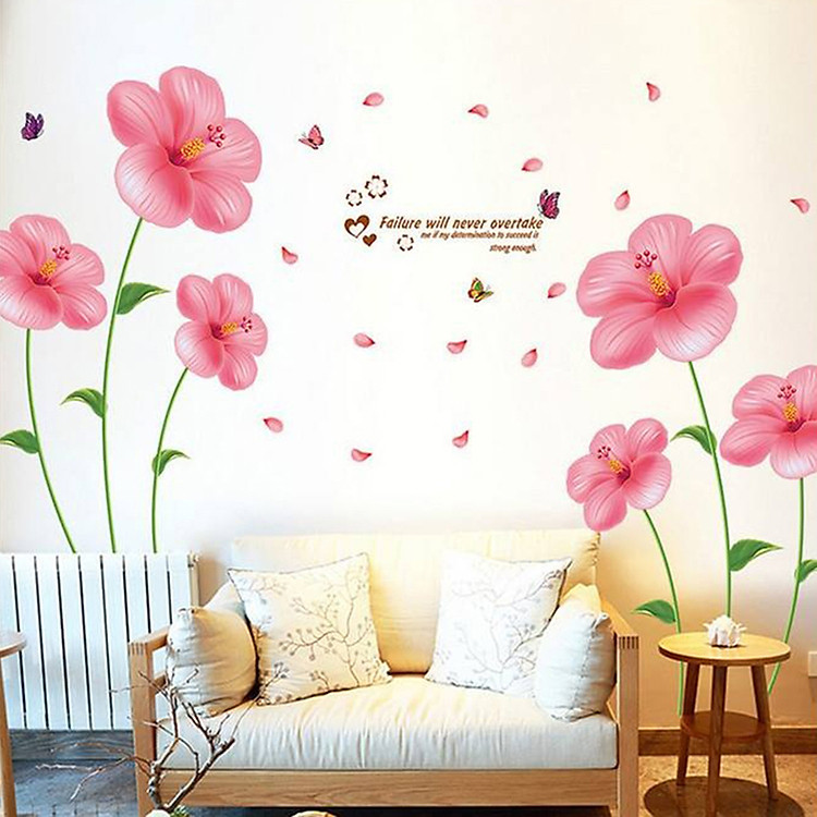 Decal Hoa 5 Cánh Hồng Lala Shop DC1912 - Mẫu 2 (140 x 150 cm)