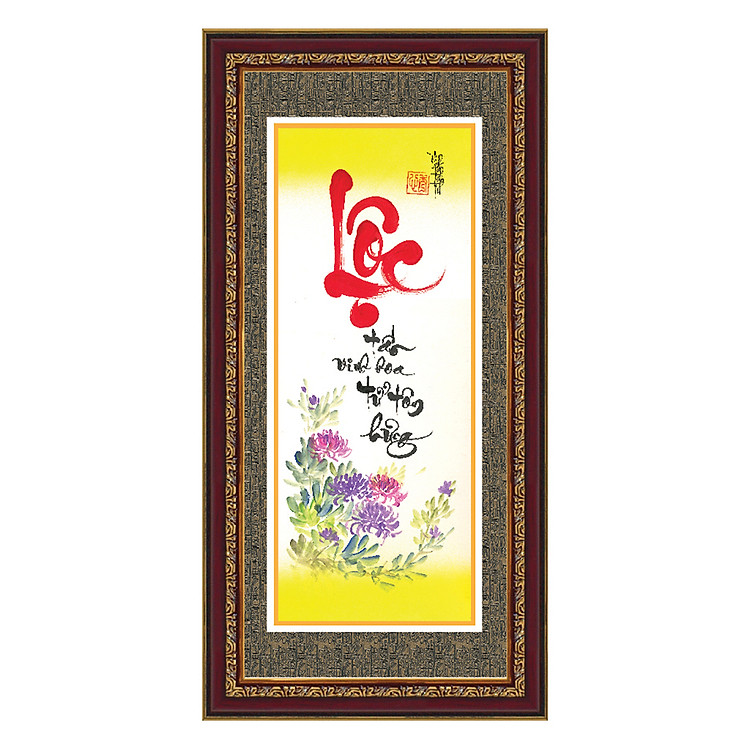 Tranh Khung Thư Pháp LỘC TẤN VINH HOA TPT_30-14 (30 x 60 cm) Thế Giới Tranh Đẹp