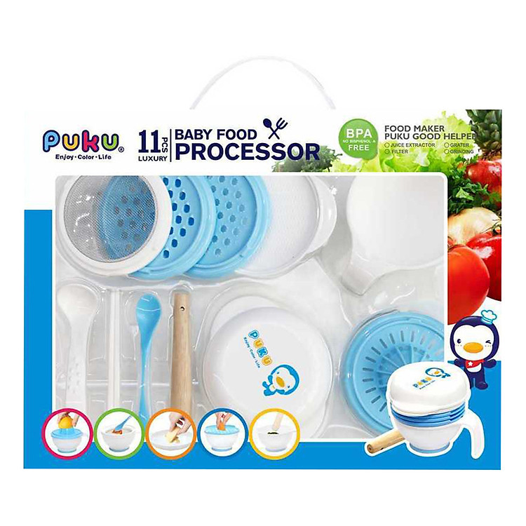Bộ Chế Biến Đồ Ăn Dặm 11 Món Puku P14108-899