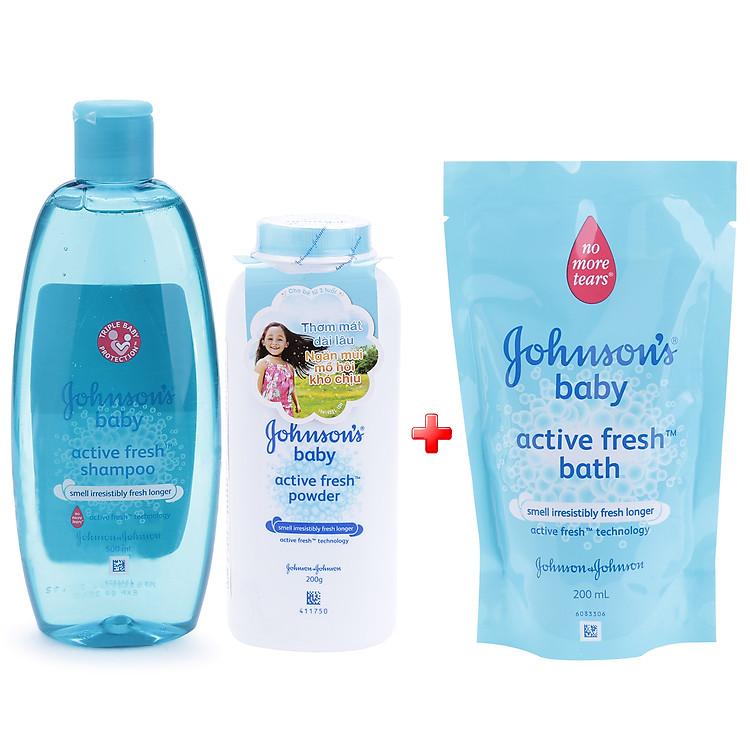 Túi Quà Johnson’s Baby Thơm Mát Năng Động + Túi Sữa Tắm Thơm Mát Năng Động (200ml)