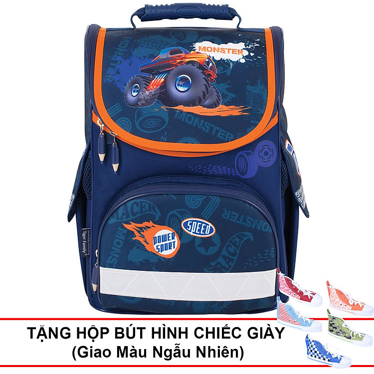 Cặp Học Sinh Chống Lệch Vai Và Gù Lưng Tiger Family In Hình Ôtô Tốc Độ 21101B (Trên 6 Tuổi)