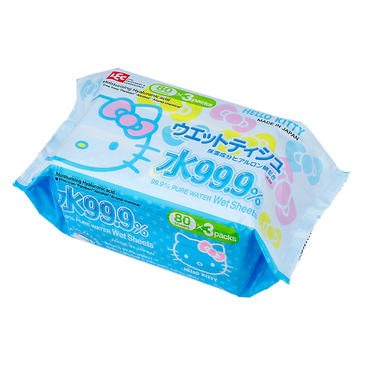 Combo 3 Khăn Ướt Nhật LEC SS232 Hello Kitty (80 Tờ x 3)