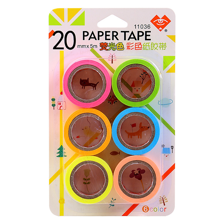 Băng Keo Giấy 6 Màu Aihua 11036