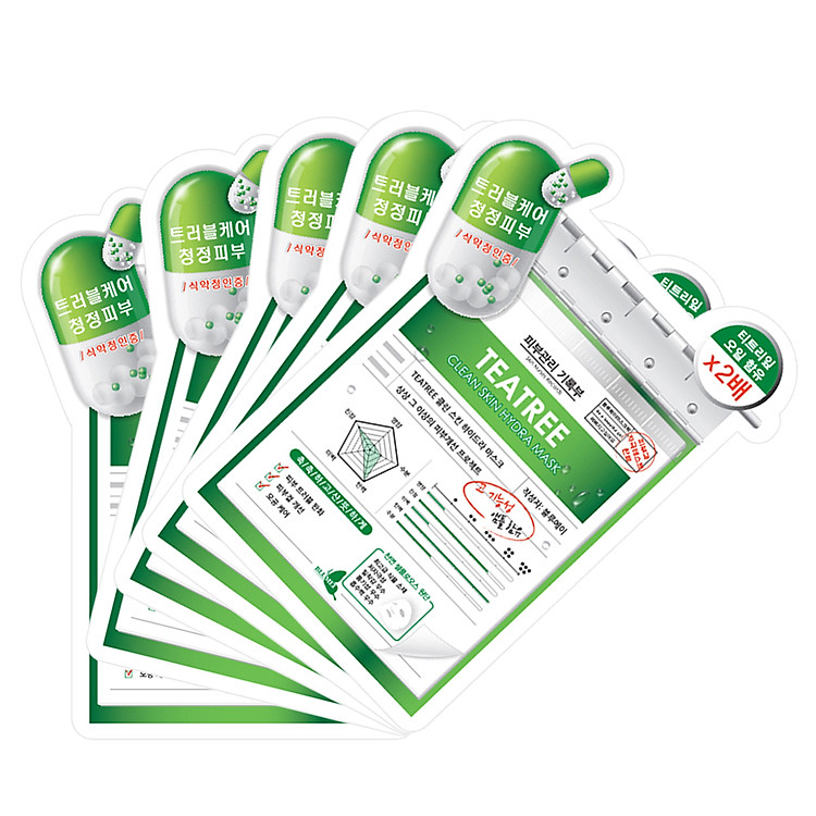 Combo 5 Mặt Nạ Trà Xanh Blumei Tea Tree Clean Skin Hydra Mask (27g)