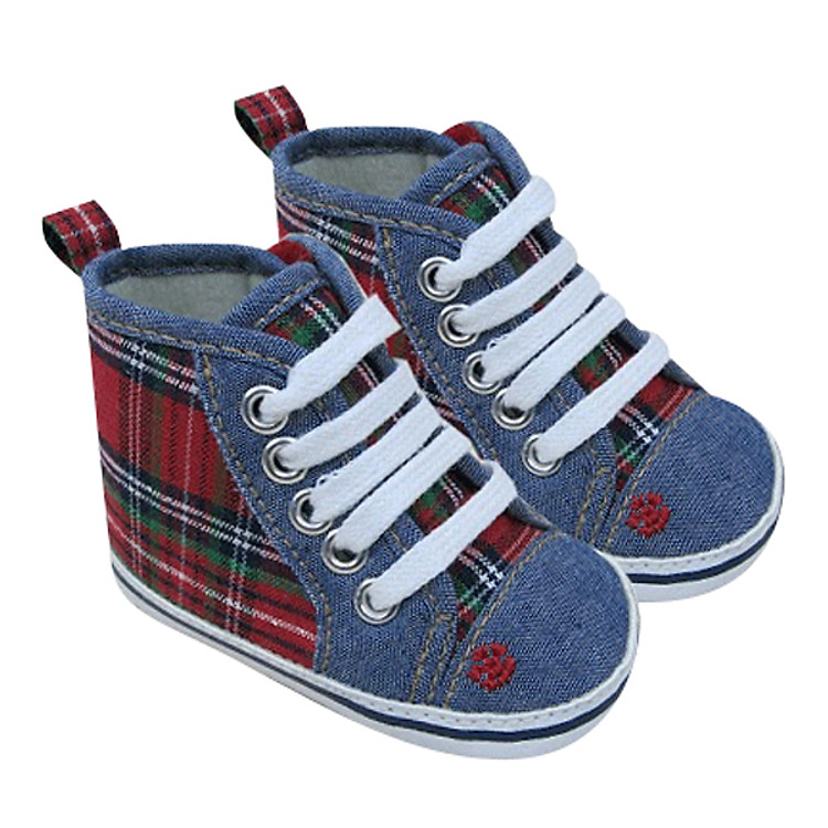 Giày Cổ Cao Cột Dây Cho Bé Luvable Friends G8623 Phối Sọc