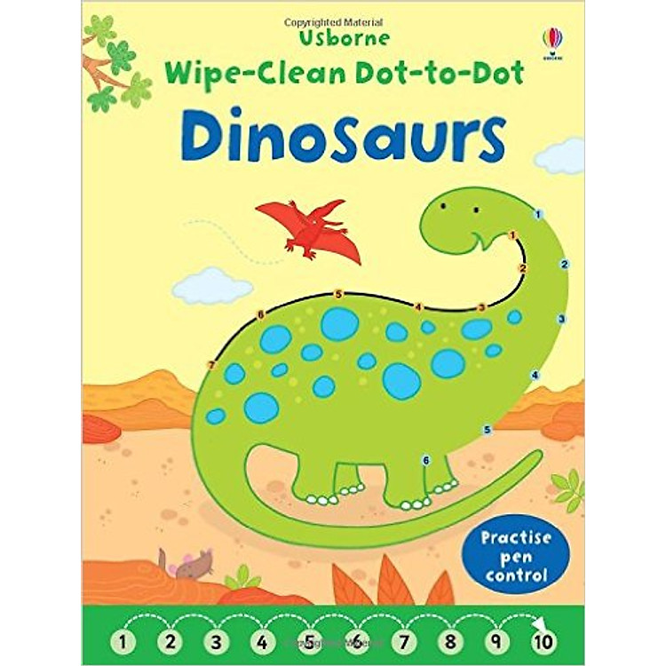 Sách Usborne Dot-to-Dot Dinosaurs