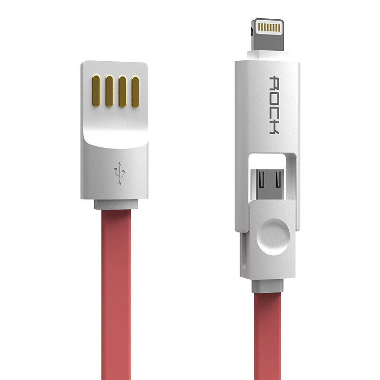 Cáp Sạc Rock Combo Lightning - Micro USB 100cm - Hàng Chính Hãng