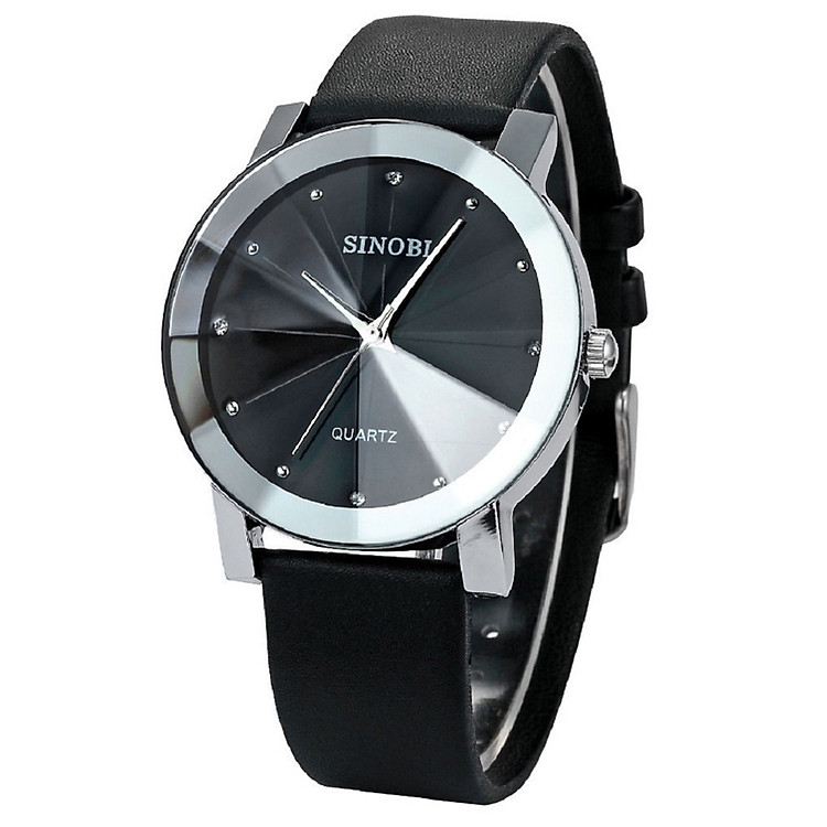 Đồng Hồ Nam Dây Da Sinobi 9583 - Đen