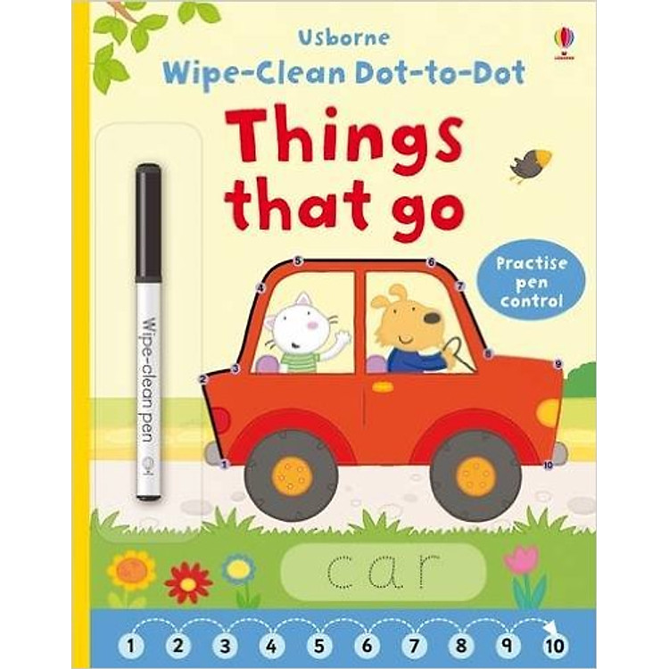 Sách Usborne Dot-to-Dot Things that go