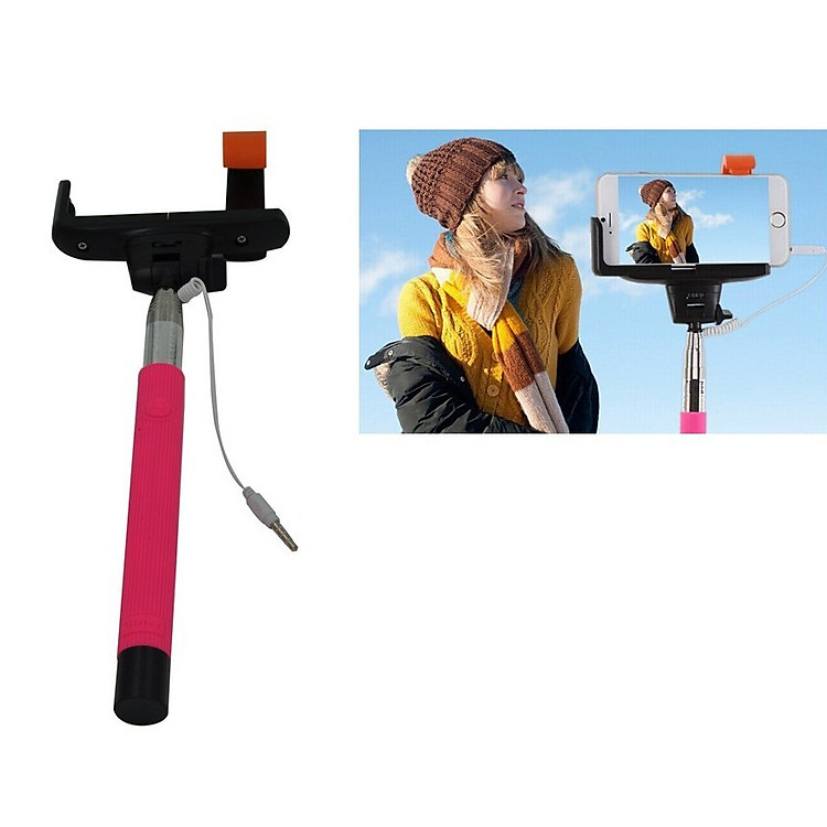 Gậy Chụp Hình Homeeasy Z07- 7 (Nút bấm trên thân Gậy) - Hồng - Hàng Chính Hãng