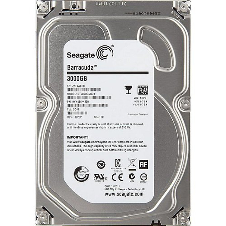 Ổ Cứng Trong Seagate 3TB/64MB/7200/3.5 - ST3000DM001 - Hàng Chính Hãng