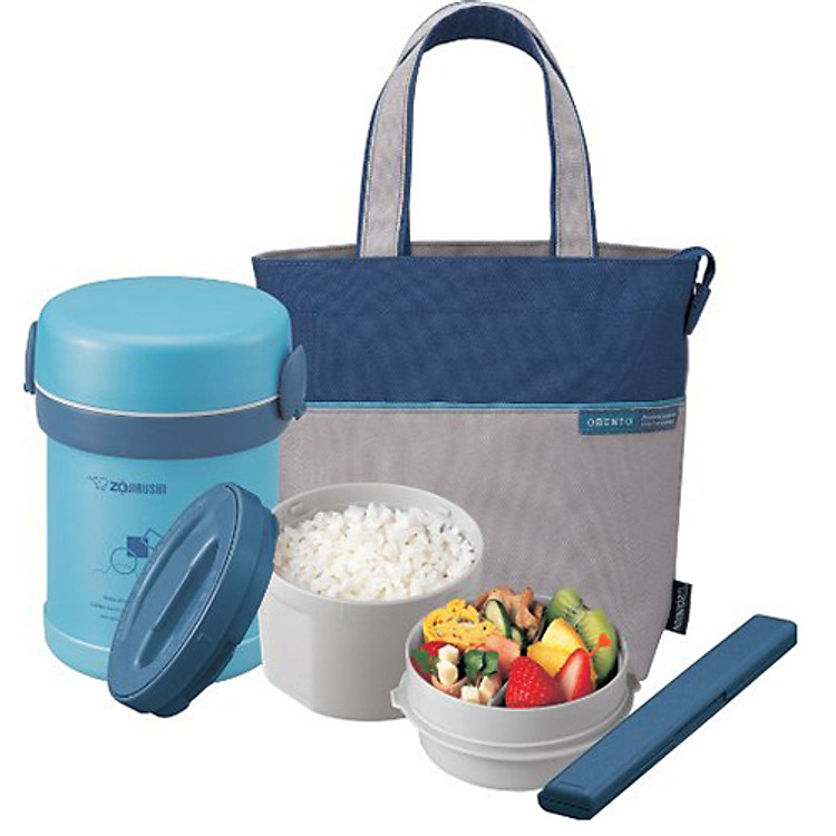 Hộp Cơm Giữ Nhiệt Zojirushi ZOCM-SL-MEE07-AB - 2 Ngăn - 640Ml