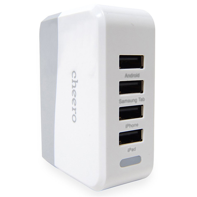 Adapter Sạc Cheero CHE-307 4 Cổng USB - Hàng Chính Hãng