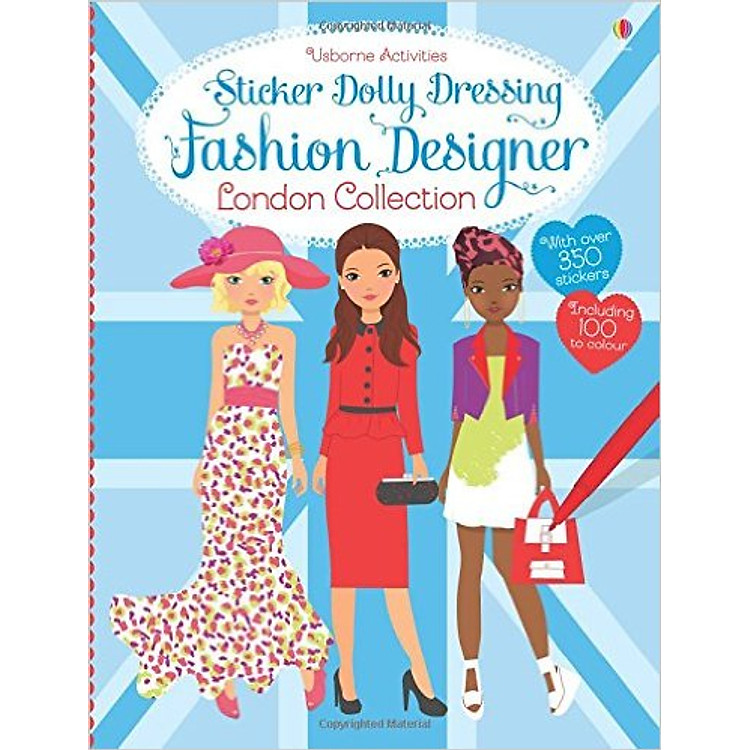 Sách Usborne Sticker Dolly Dressing Fashion Designer London Collection