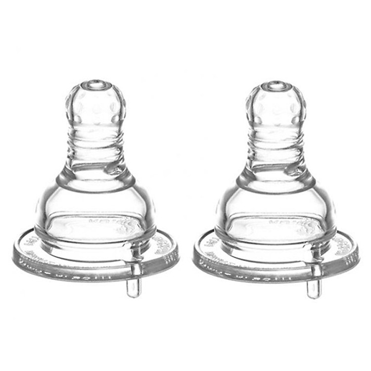 Bộ 2 Núm Ty Siêu Mềm Bình Cổ Nhỏ Kuku - Dòng Chảy Chữ Thập