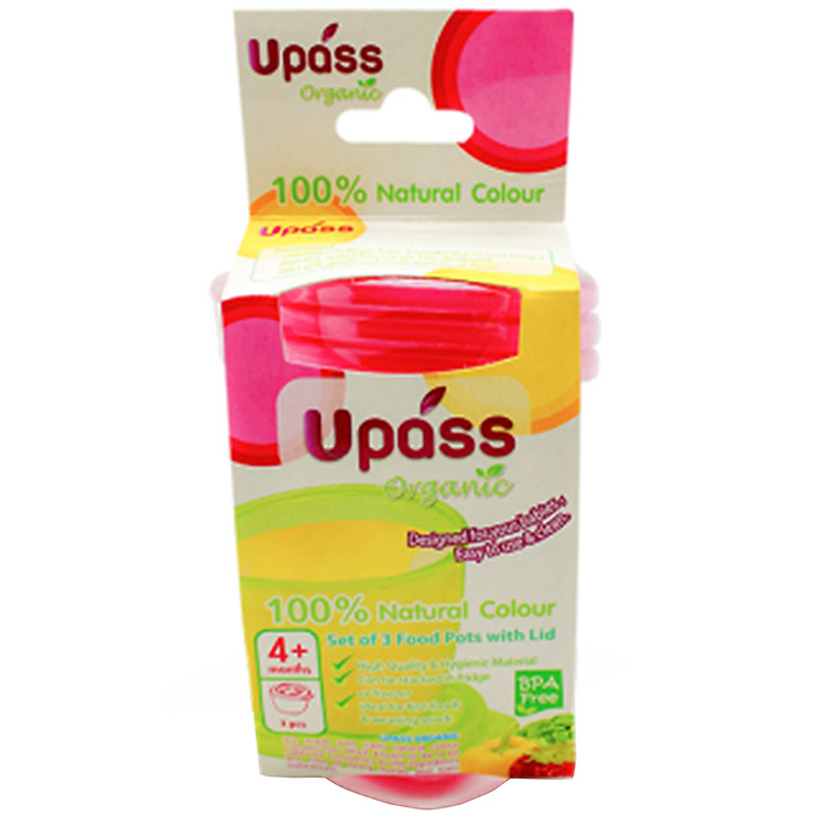 Bộ 3 Hộp Đựng Thức Ăn Có Nắp Upass UP4187OH - Màu Hồng