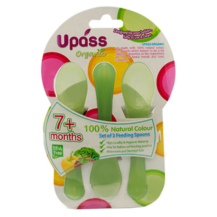 Bộ 3 Thìa Ăn Dặm Hữu Cơ Upass UP3174OL – Màu Lá