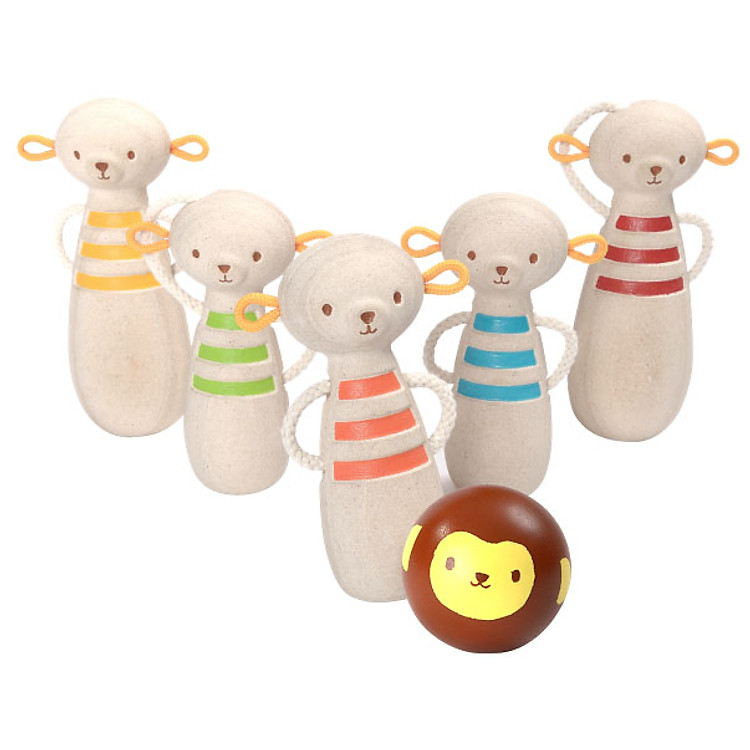 Đồ Chơi Gỗ Mô Hình Plan Toys Bowling Cùng Những Chú Khỉ Pl5653