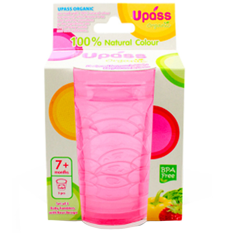 Bộ 3 Cốc Hình Gấu Hữu Cơ Upass UP0183OH –Màu Hồng