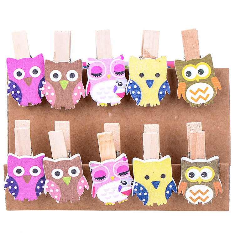 Bộ Kẹp Ảnh Gỗ - Owl