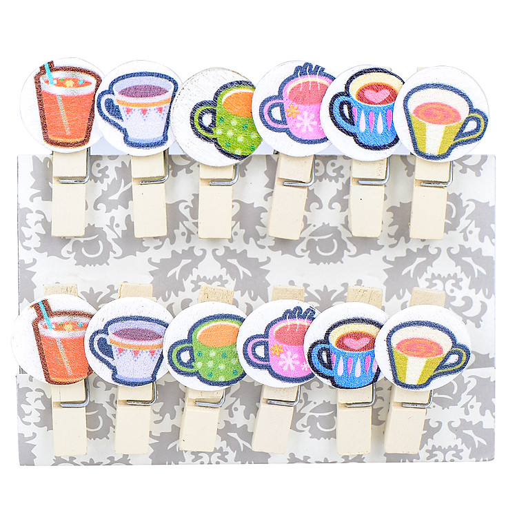 Bộ Kẹp Ảnh Gỗ - Drinks