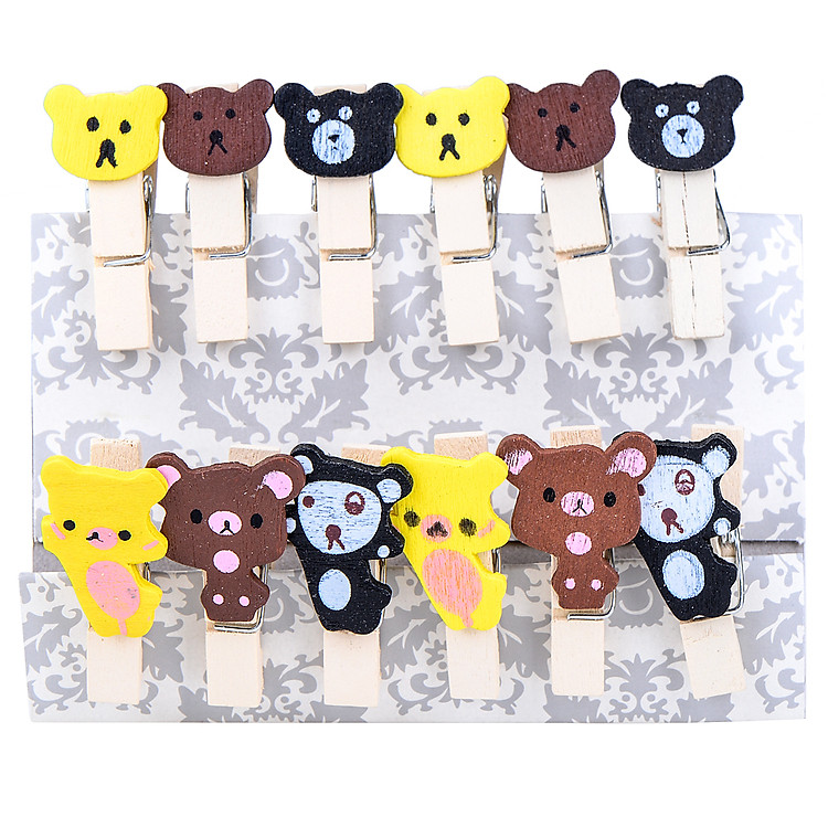 Bộ Kẹp Ảnh Gỗ - Bear
