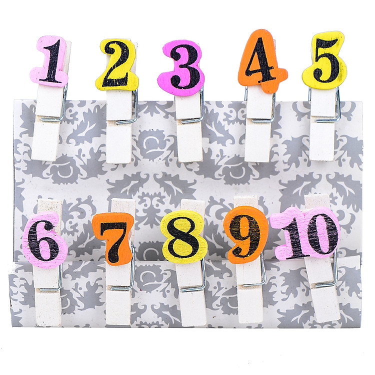 Bộ Kẹp Ảnh Gỗ - Number