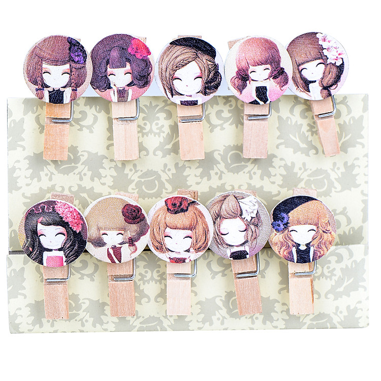 Bộ Kẹp Ảnh Gỗ - Girl