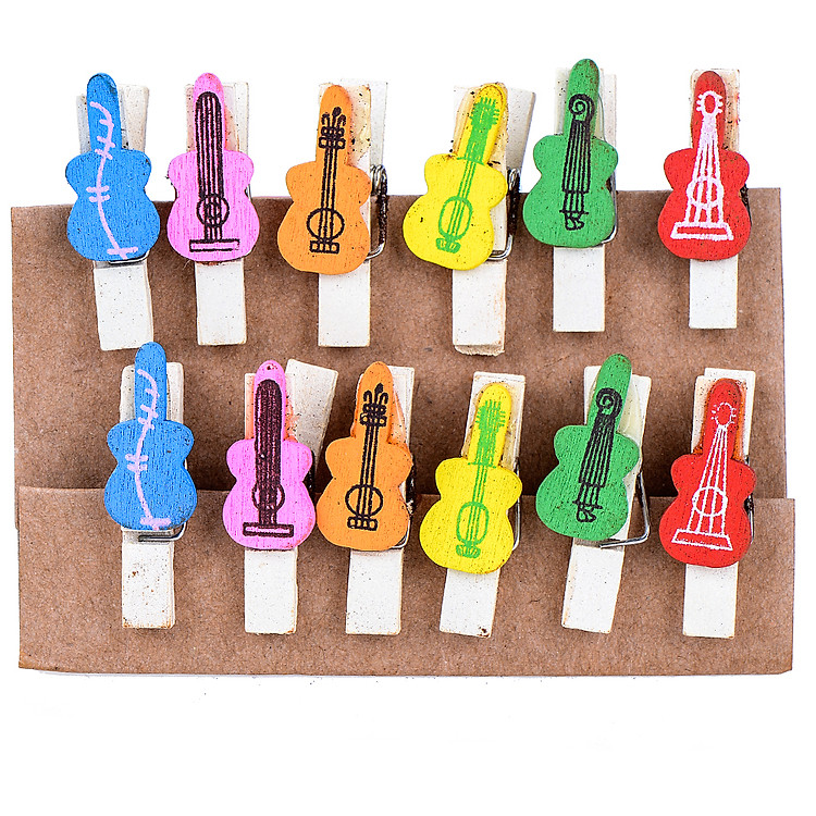 Bộ Kẹp Ảnh Gỗ - Guitar