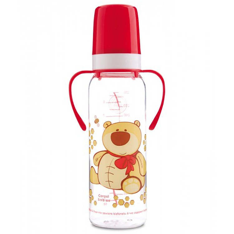 Bình Nhựa Canpol Babies - In Hình Có Tay Cầm 11/845 (250ml)