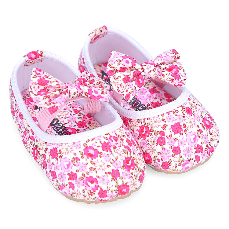 Giày Búp Bê Vải Sơ Sinh Thêu Hoa Yaya GVP-SS – Hồng