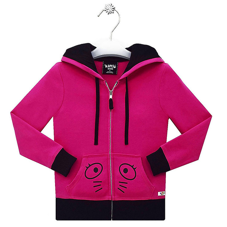 Áo Khoác Bé Gái Có Mũ In Hình Gấu Kavio Kids GI41-N2 - Hồng Đậm