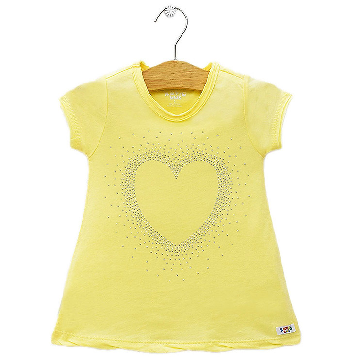 Áo Thun Bé Gái In Hình Tim Kavio Kids GS524-N1 - Vàng